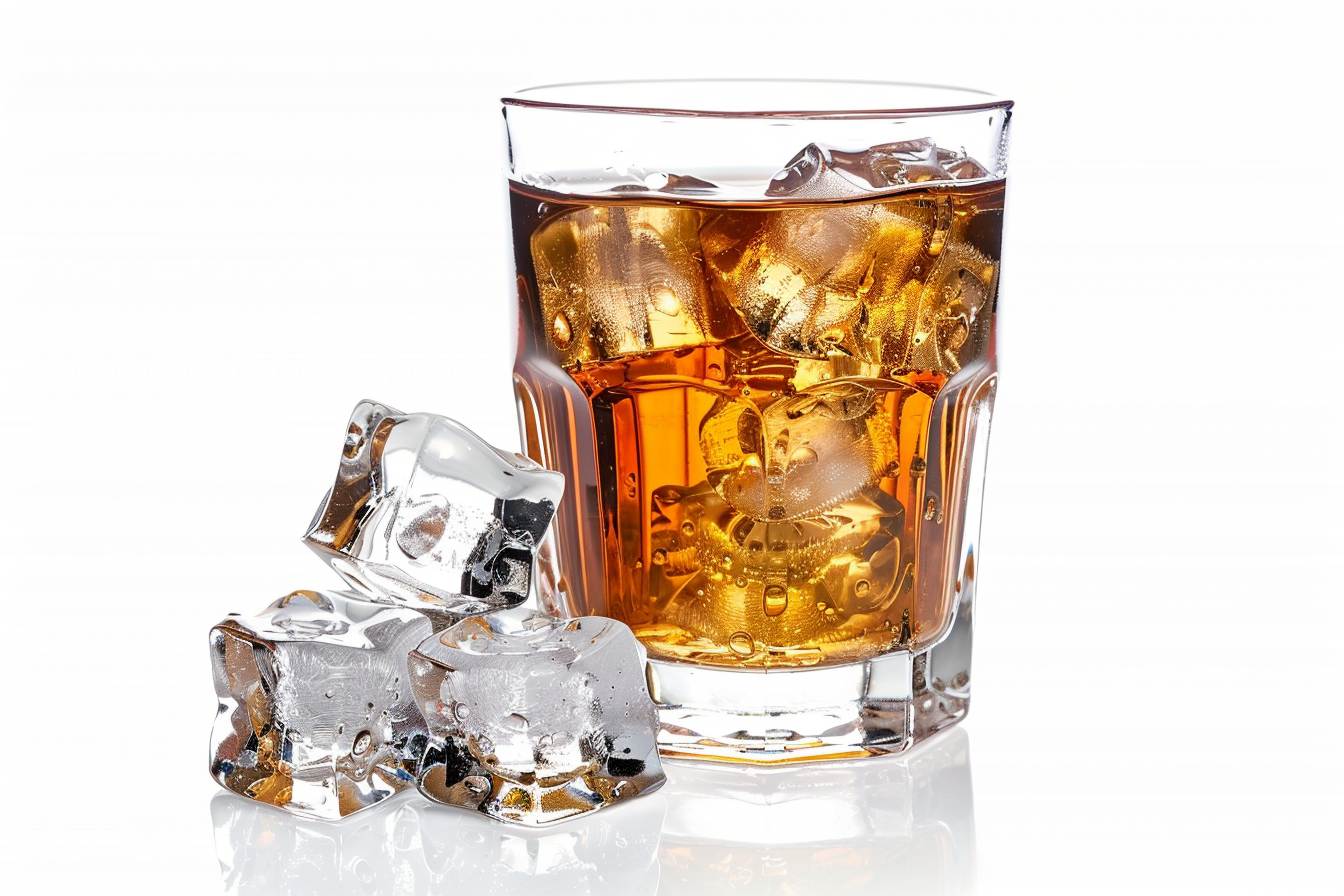 Image gratuite Verre de rhum et glaçons isolés 2