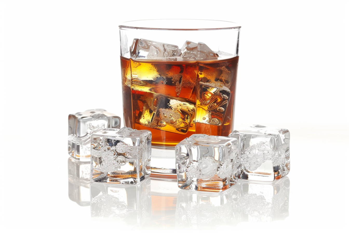 Image gratuite Verre de rhum et glaçons isolés 4