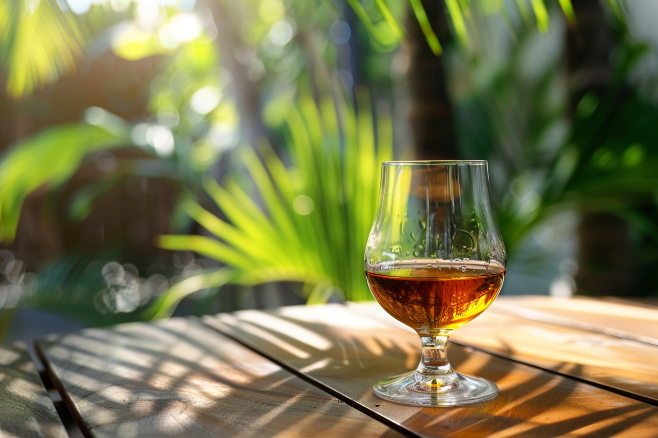 Image gratuite Verre de rhum sur table rustique 1