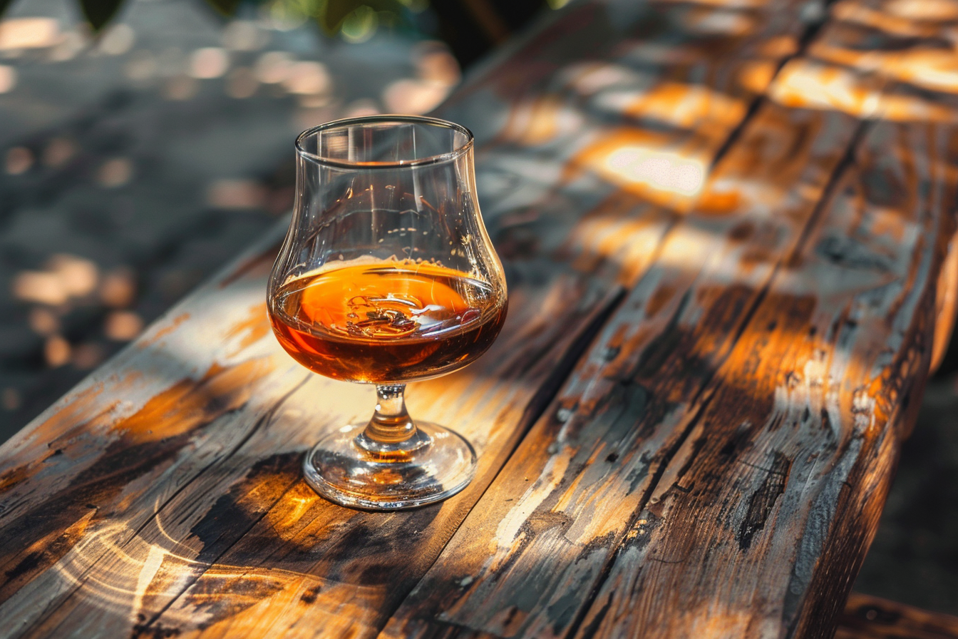 Image gratuite Verre de rhum sur table rustique 3