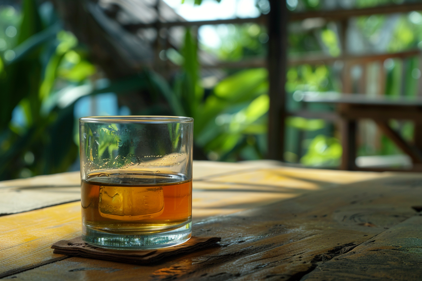 Image gratuite Verre de rhum sur table rustique 4