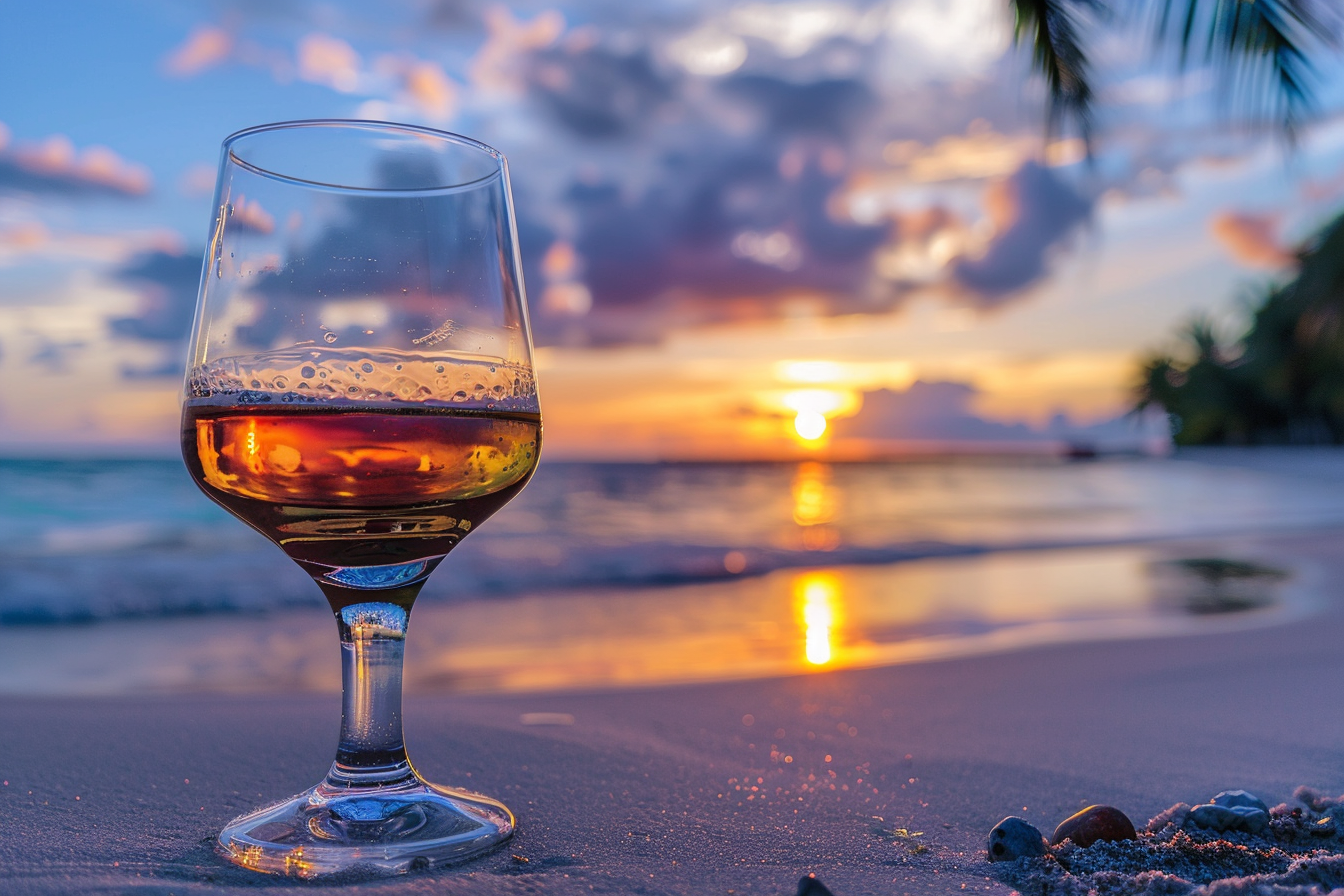 Image gratuite Verre de rhum sur une plage 2