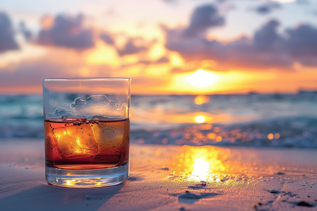 Image gratuite Verre de rhum sur une plage 3