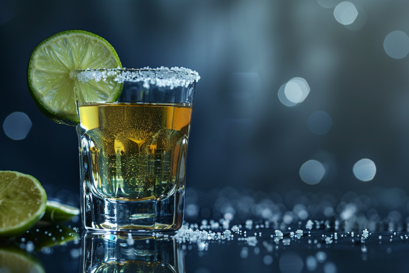 Image gratuite Verre de tequila avec sel et lime 1