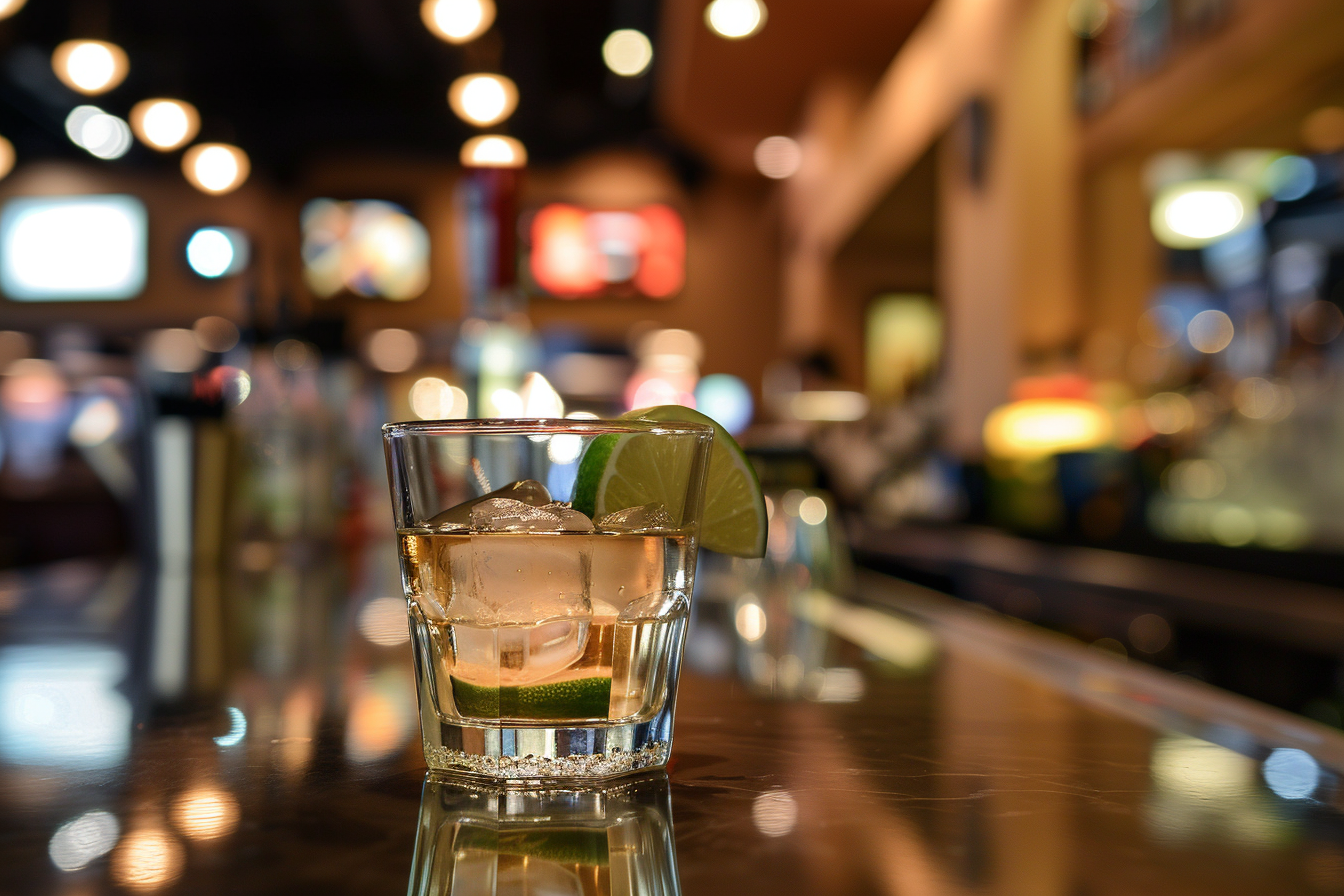 Image gratuite Verre de tequila en bar moderne 1