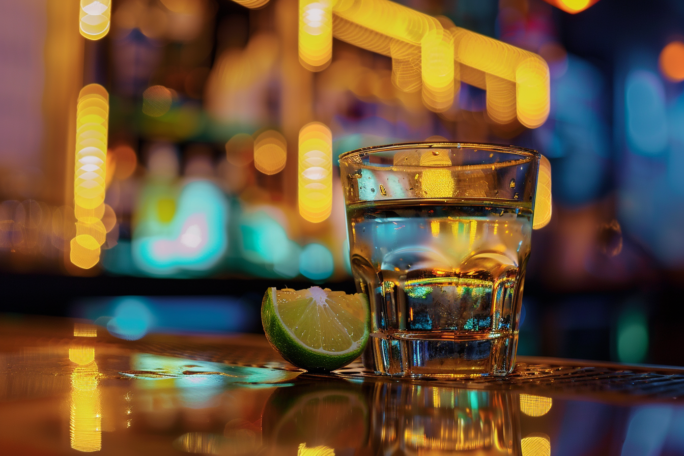 Image gratuite Verre de tequila en bar moderne 2