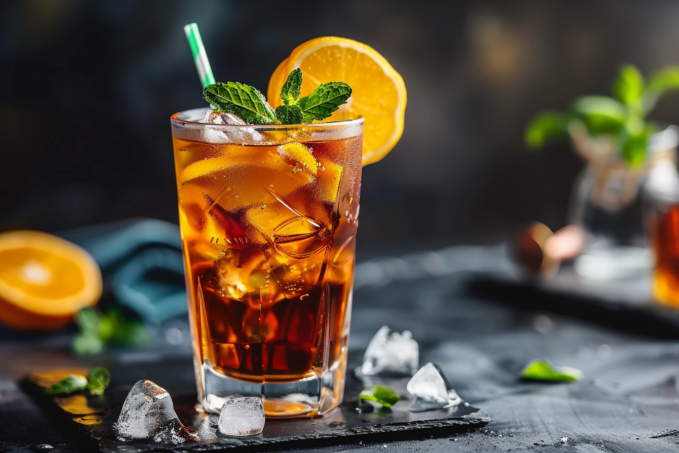 Image gratuite Verre de thé glacé avec garnitures 1