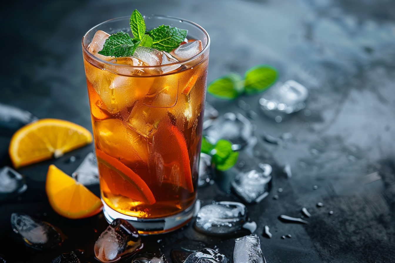 Image gratuite Verre de thé glacé avec garnitures 2