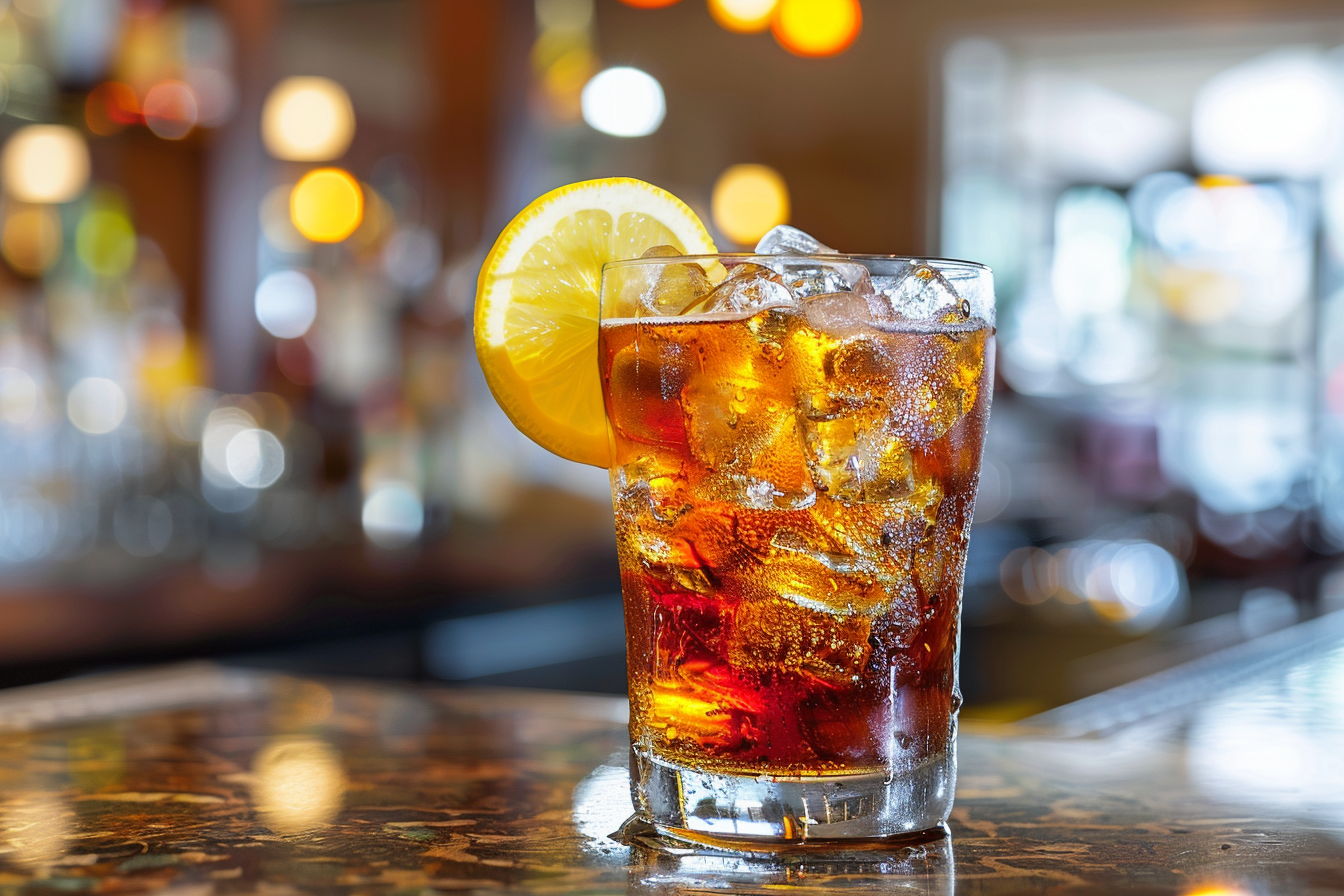 Image gratuite Verre de thé glacé avec glace et citron 1