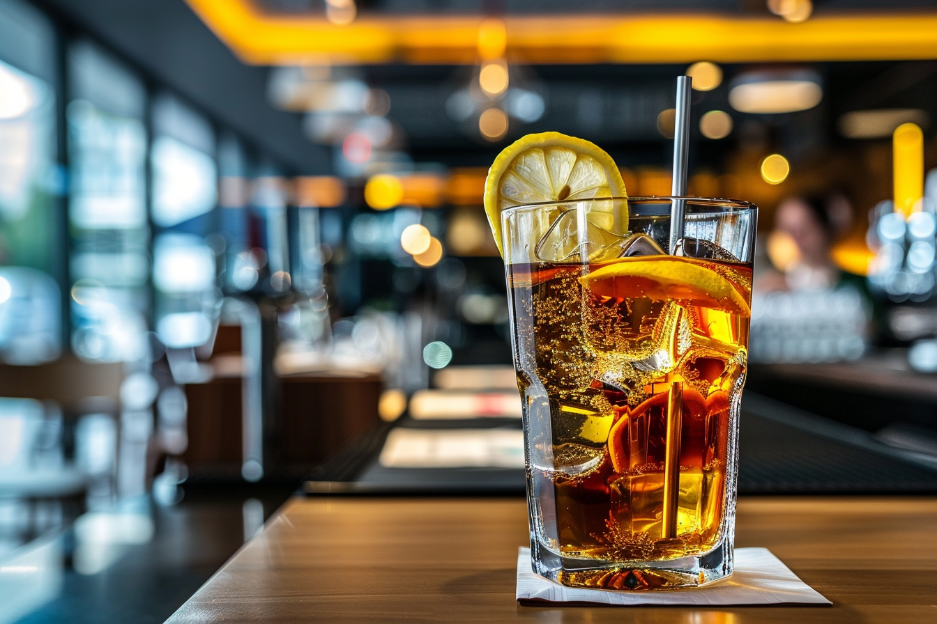 Image gratuite Verre de thé glacé avec glace et citron 3