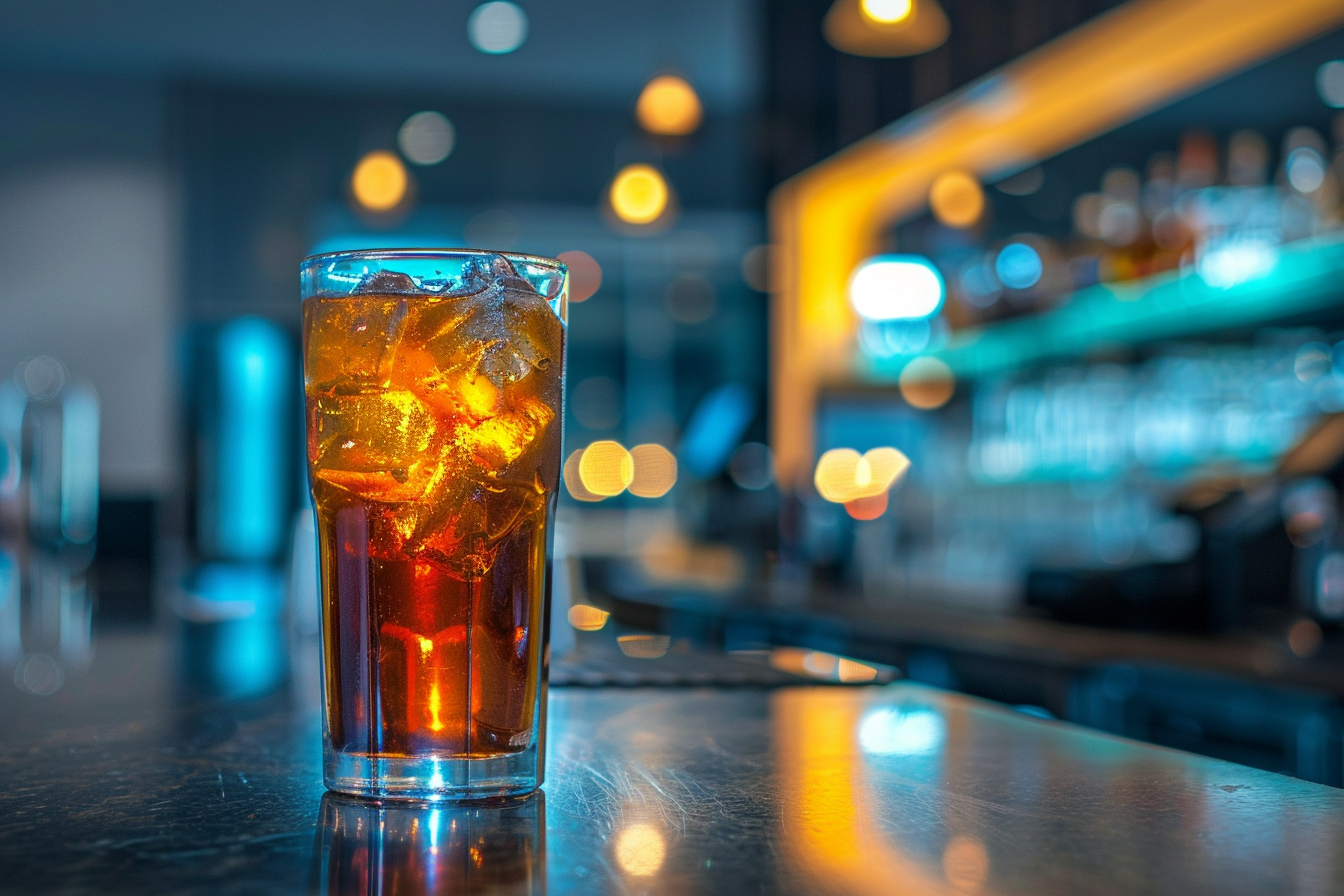 Image gratuite Verre de thé glacé en bar moderne 1