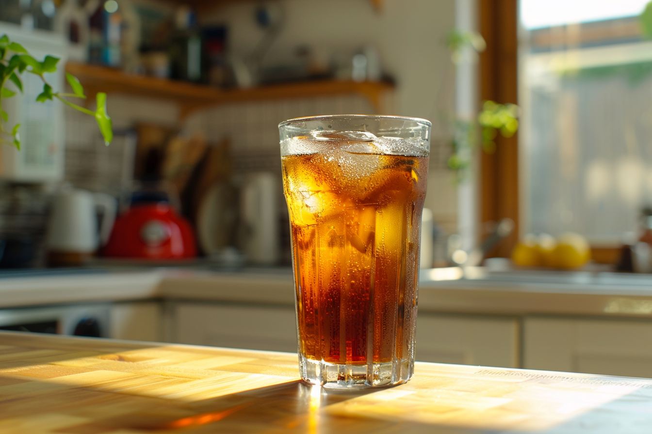 Image gratuite Verre de thé glacé en cuisine moderne 1