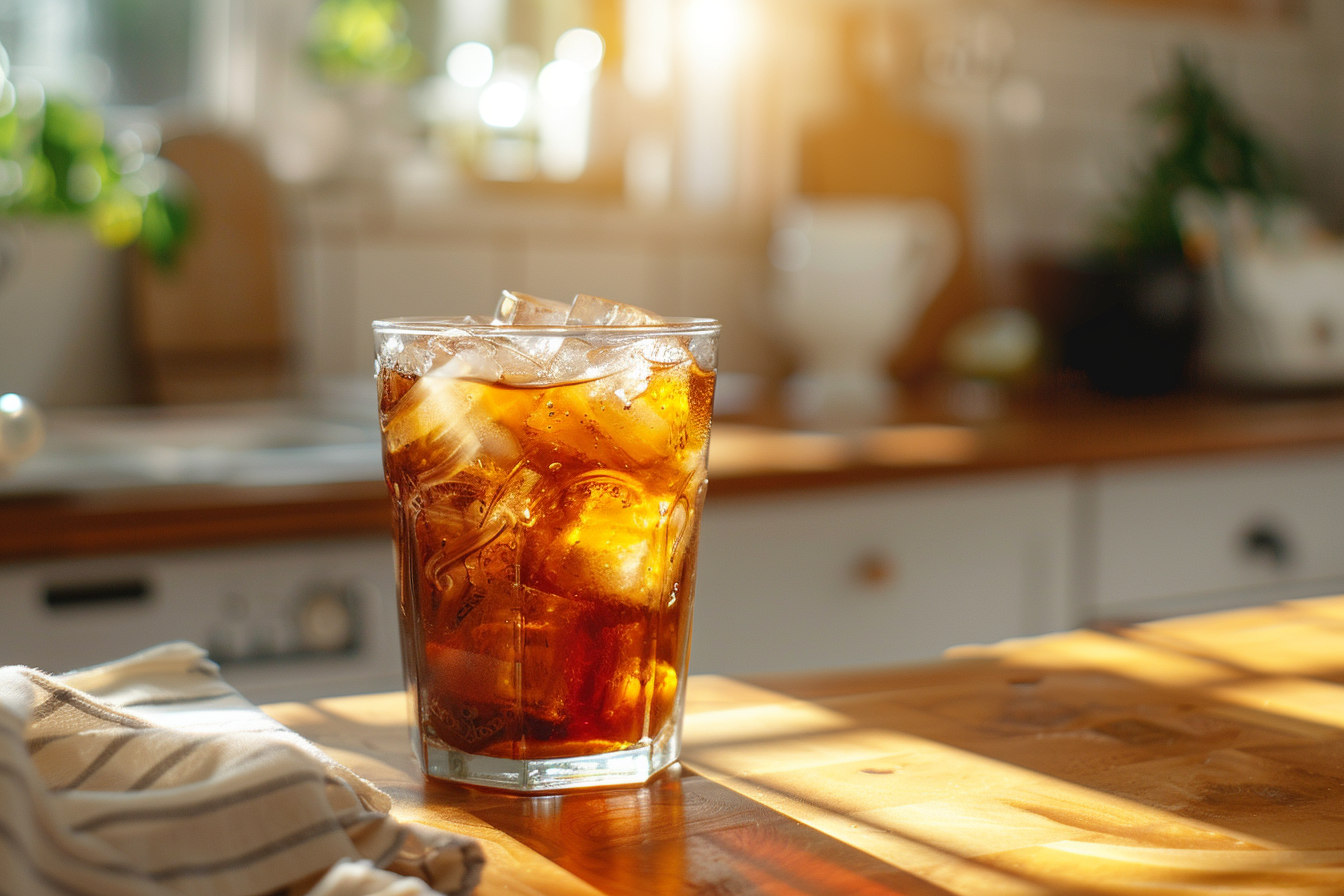 Image gratuite Verre de thé glacé en cuisine moderne 2