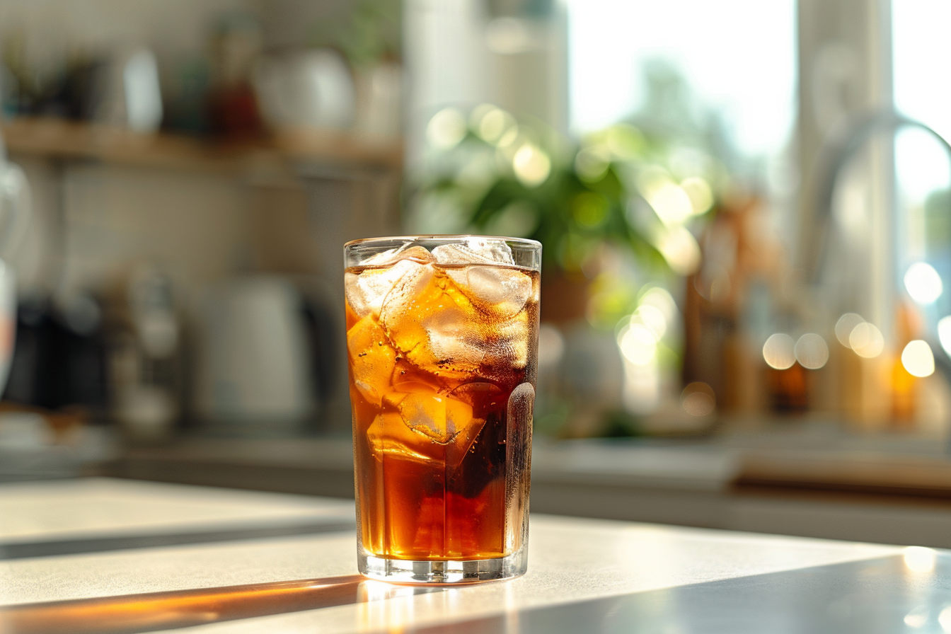 Image gratuite Verre de thé glacé en cuisine moderne 4