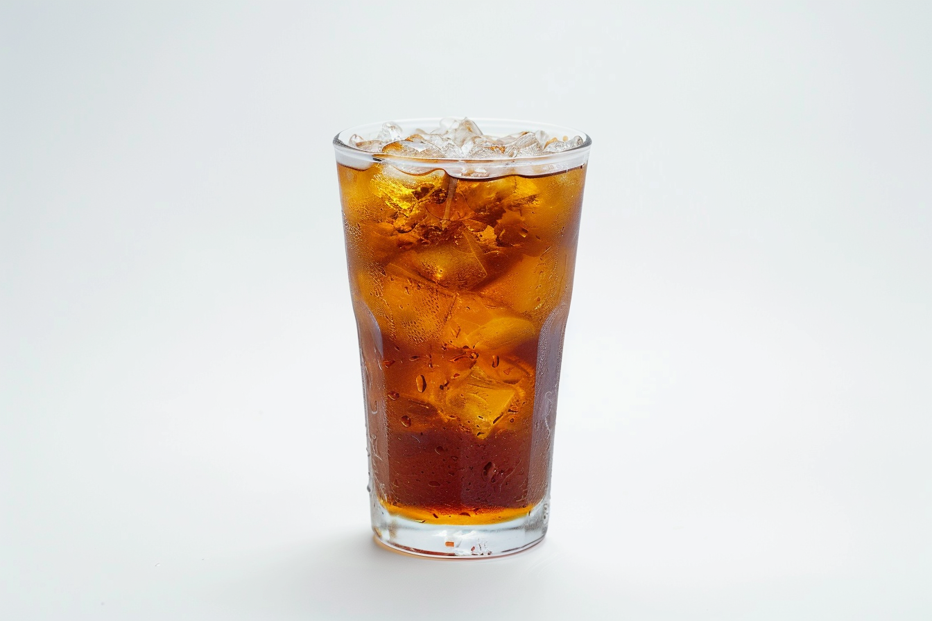 Image gratuite Verre de thé glacé sur fond blanc 3