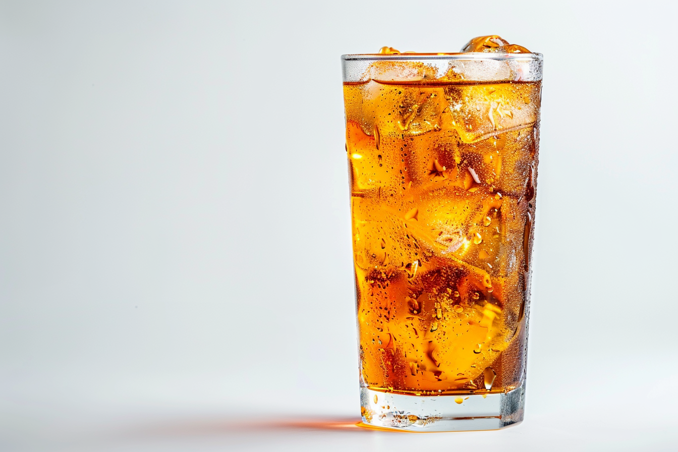 Image gratuite Verre de thé glacé sur fond blanc 4