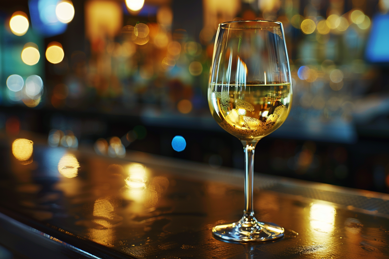 Image gratuite Verre de vin blanc en bar moderne 1