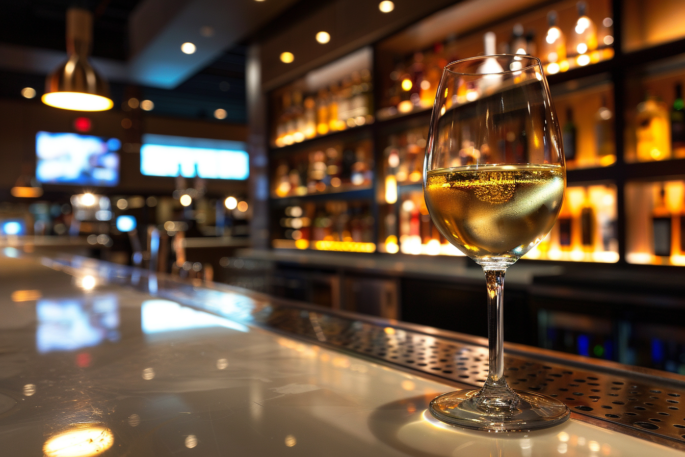 Image gratuite Verre de vin blanc en bar moderne 2