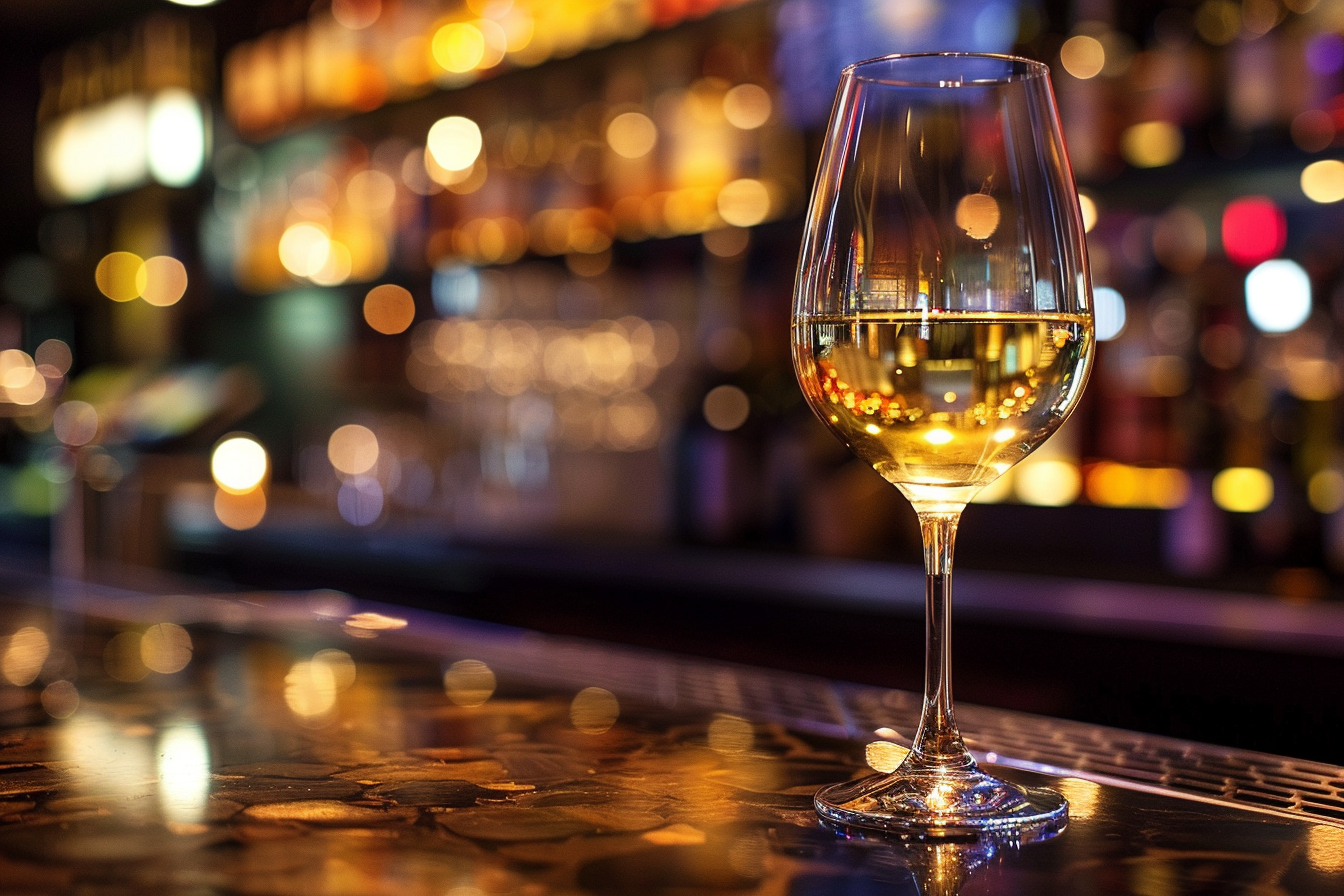 Image gratuite Verre de vin blanc en bar moderne 3