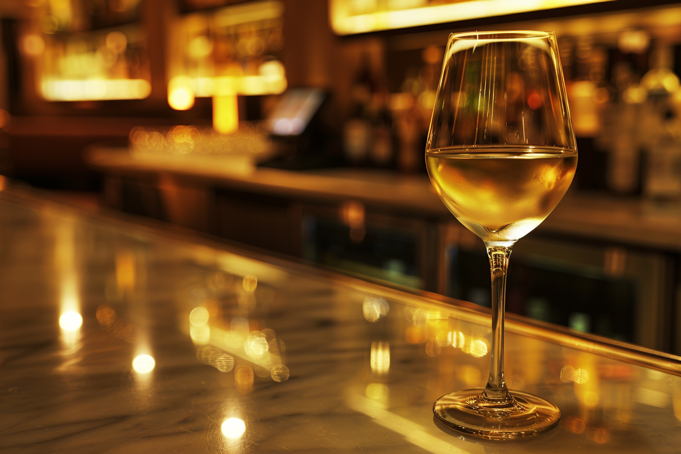 Image gratuite Verre de vin blanc en bar moderne 4