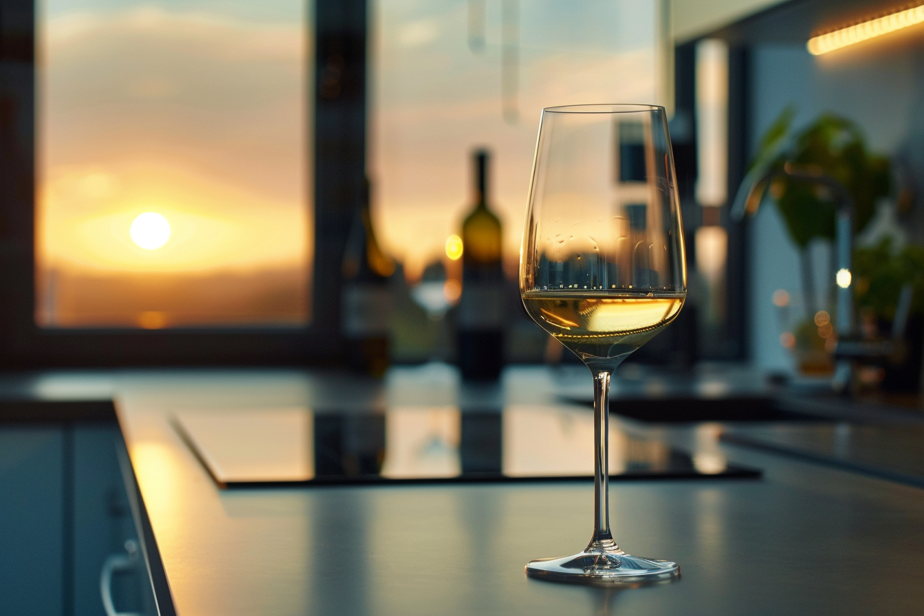 Image gratuite Verre de vin blanc en cuisine moderne 5