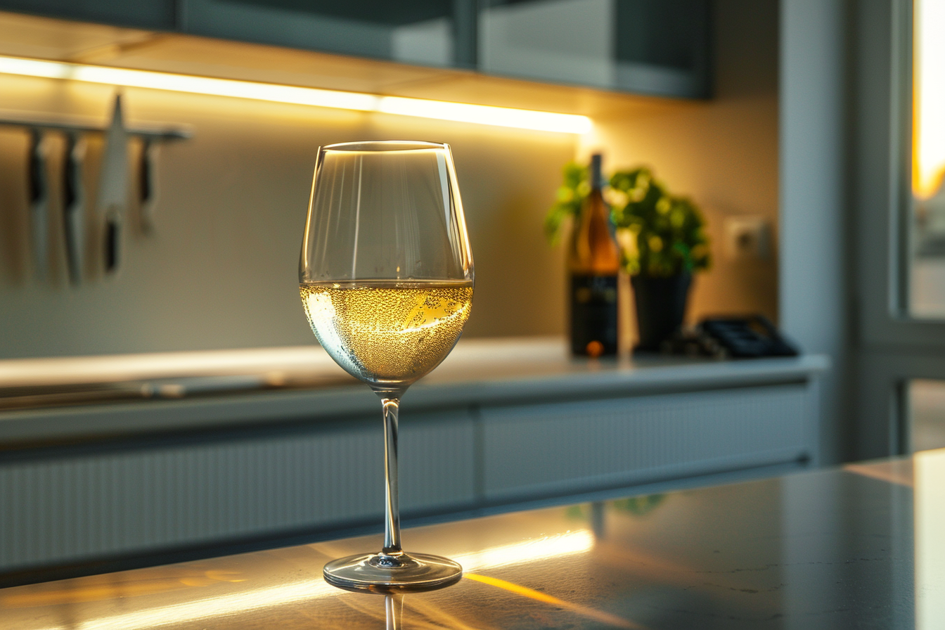 Image gratuite Verre de vin blanc en cuisine moderne 8