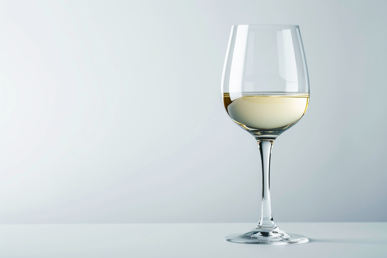 Image gratuite Verre de vin blanc sur fond blanc 1
