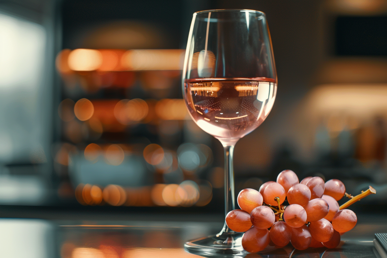 Image gratuite Verre de vin rosé avec raisins 2