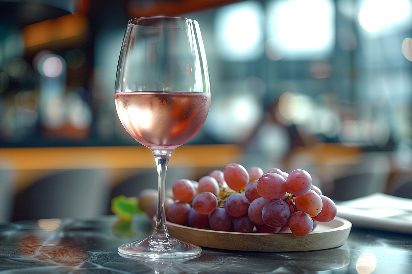 Image gratuite Verre de vin rosé avec raisins 4