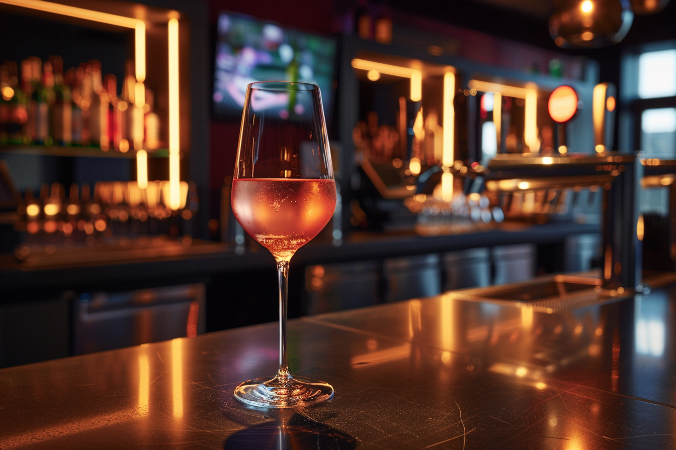 Image gratuite Verre de vin rosé en bar moderne 1