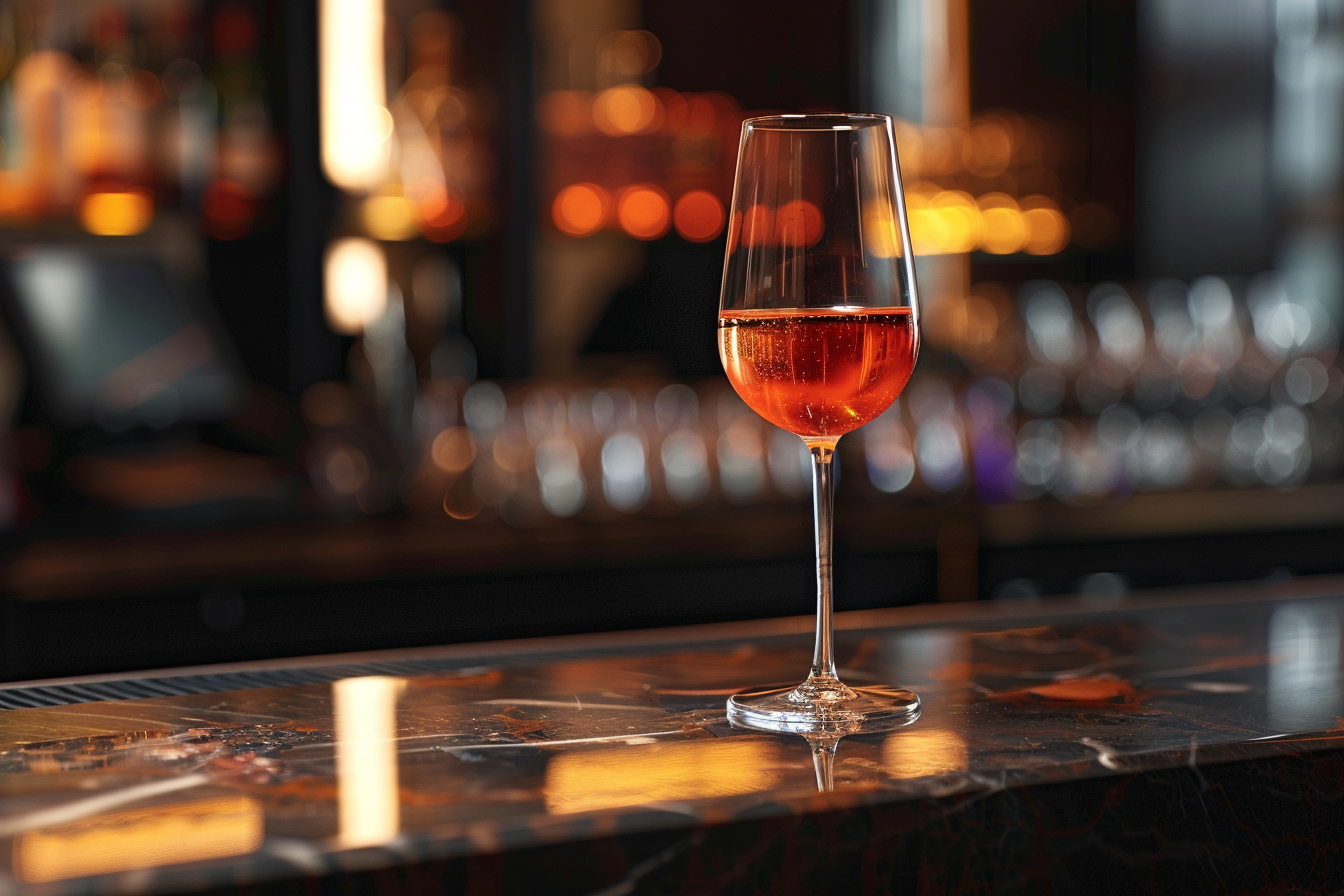 Image gratuite Verre de vin rosé en bar moderne 3