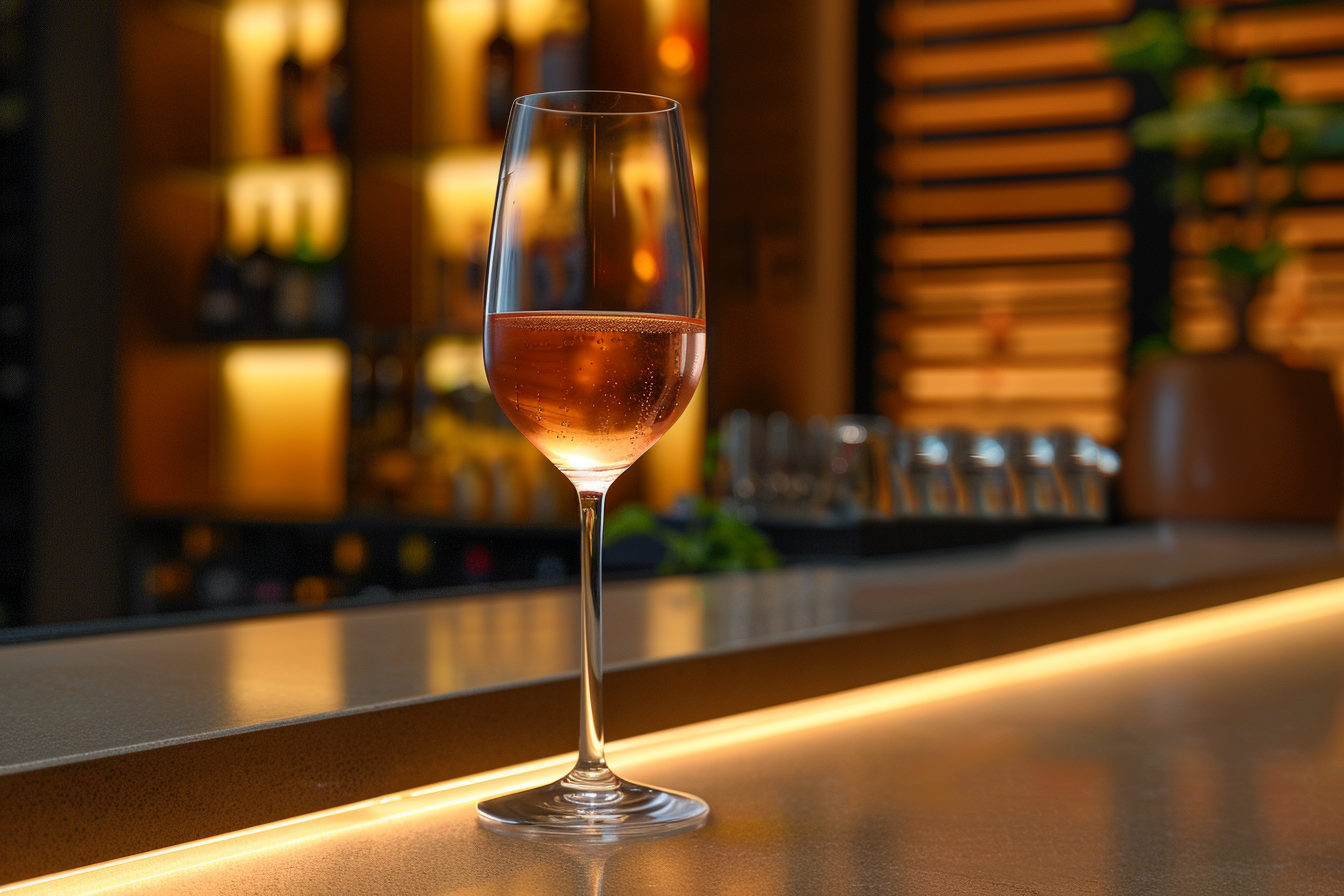 Image gratuite Verre de vin rosé en bar moderne 4