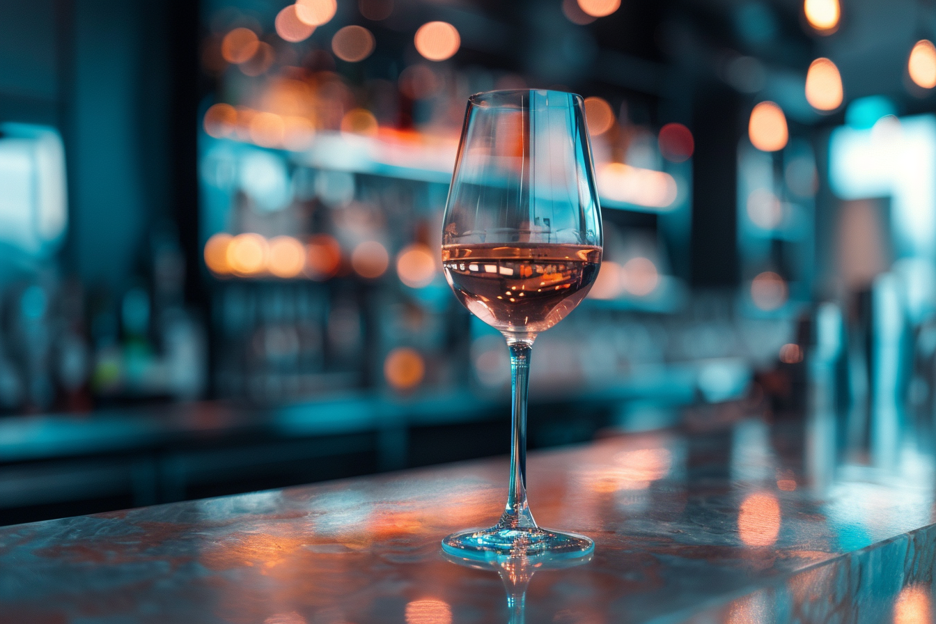 Image gratuite Verre de vin rosé en bar moderne 5