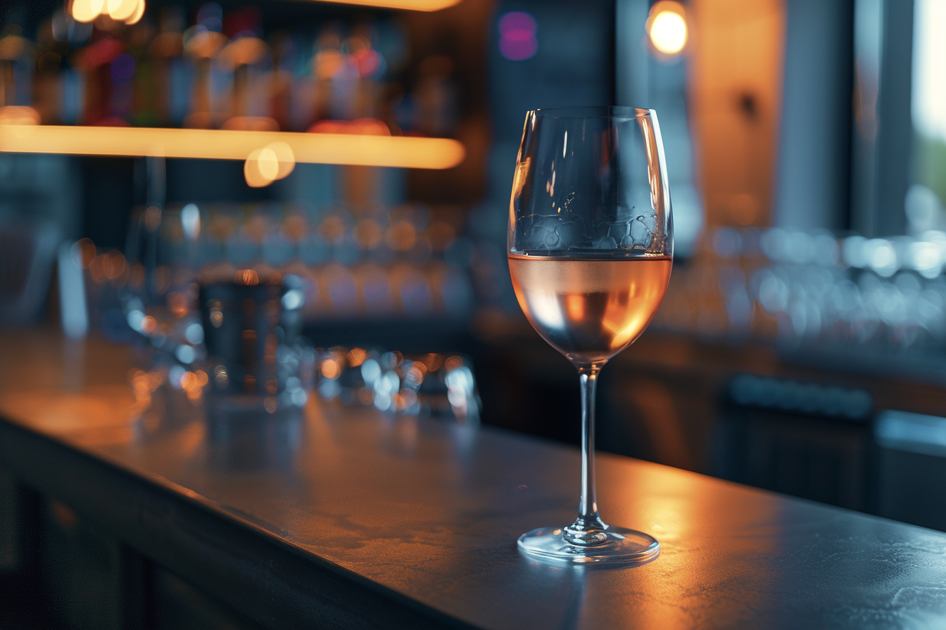 Image gratuite Verre de vin rosé en bar moderne 6