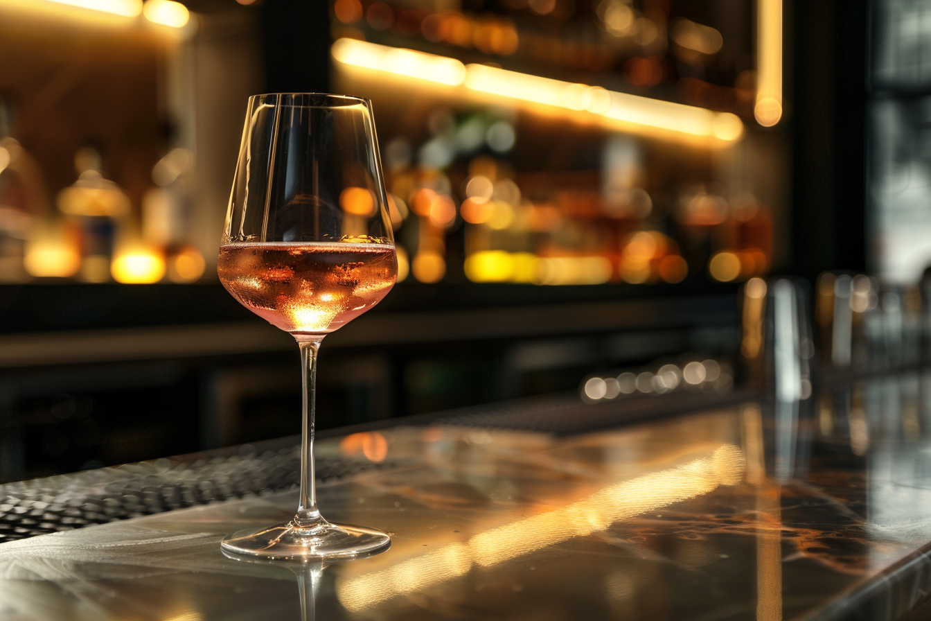 Image gratuite Verre de vin rosé en bar moderne 7