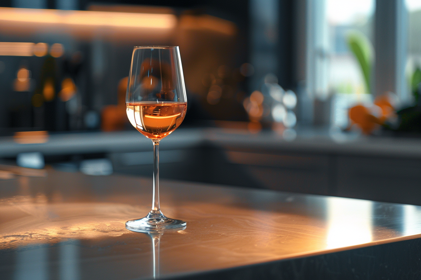 Image gratuite Verre de vin rosé en cuisine moderne 1