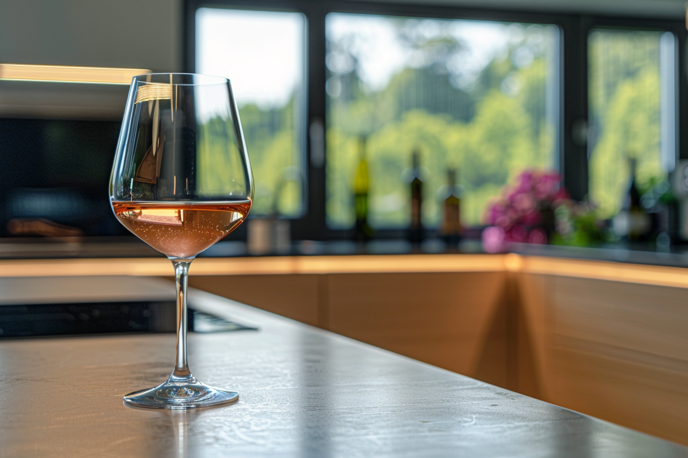 Image gratuite Verre de vin rosé en cuisine moderne 4