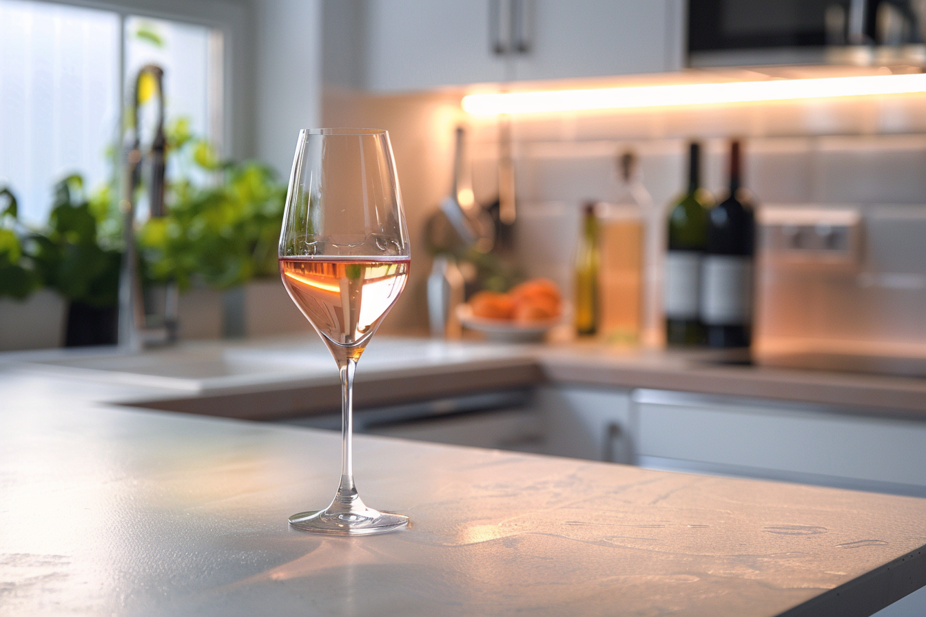 Image gratuite Verre de vin rosé en cuisine moderne 5