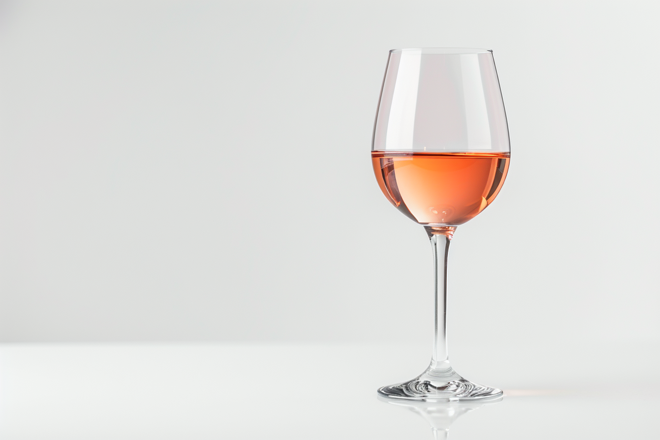 Image gratuite Verre de vin rosé sur fond blanc 1