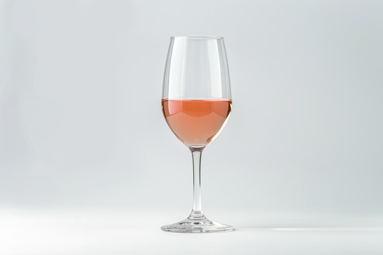 Image gratuite Verre de vin rosé sur fond blanc 2