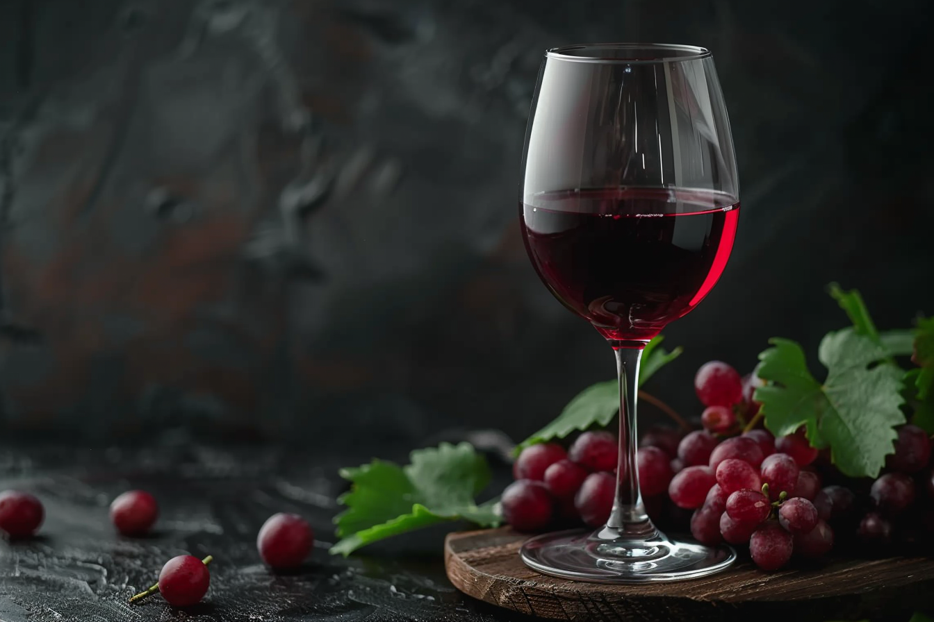 Image gratuite Verre de vin rouge avec garnitures 1