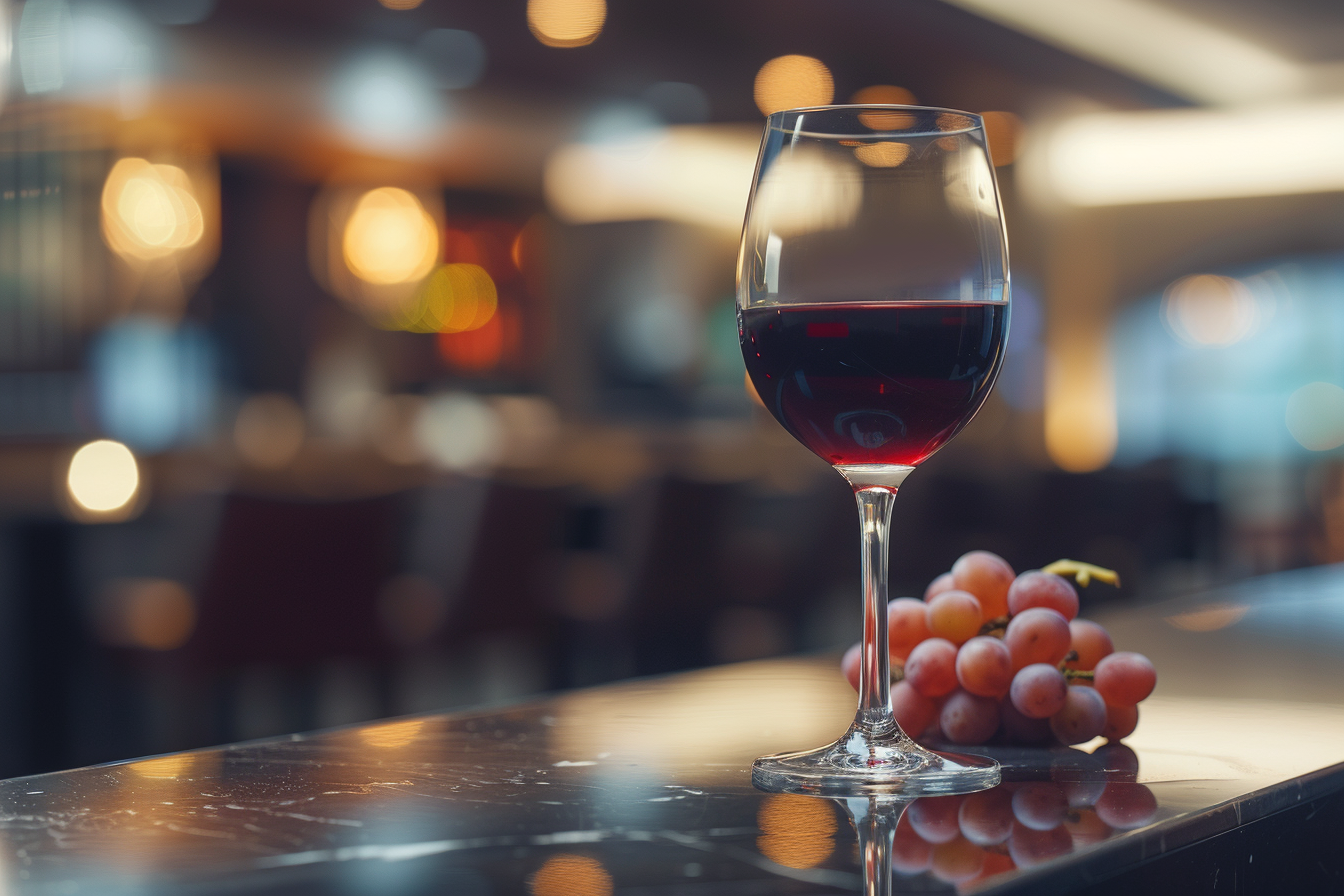 Image gratuite Verre de vin rouge avec raisins 1