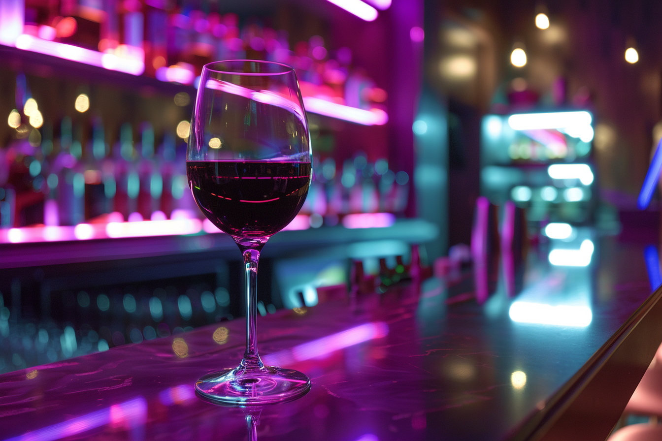 Image gratuite Verre de vin rouge en bar moderne 1