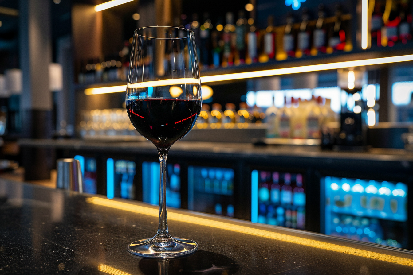 Image gratuite Verre de vin rouge en bar moderne 13