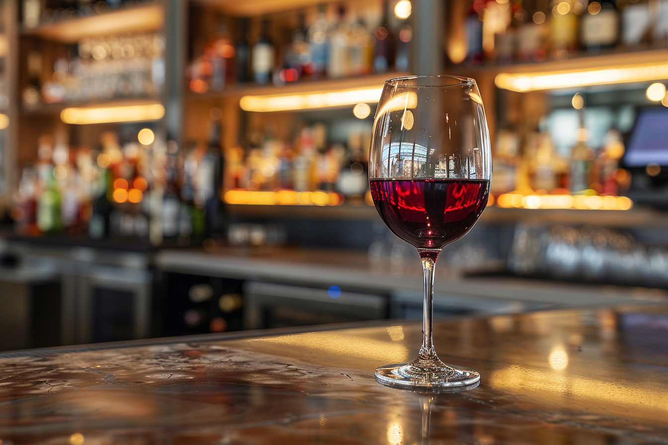 Image gratuite Verre de vin rouge en bar moderne 4