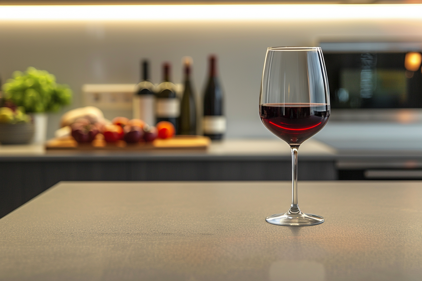 Image gratuite Verre de vin rouge en cuisine moderne 1