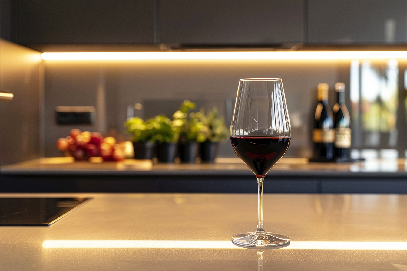 Image gratuite Verre de vin rouge en cuisine moderne 2