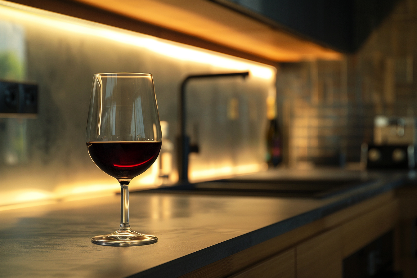 Image gratuite Verre de vin rouge en cuisine moderne 4