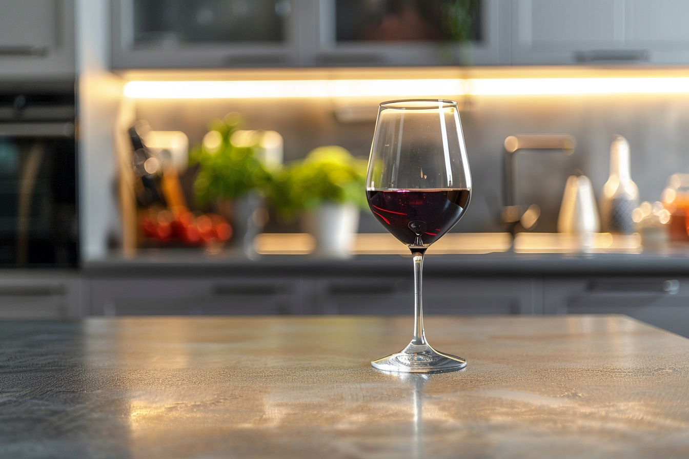 Image gratuite Verre de vin rouge en cuisine moderne 7