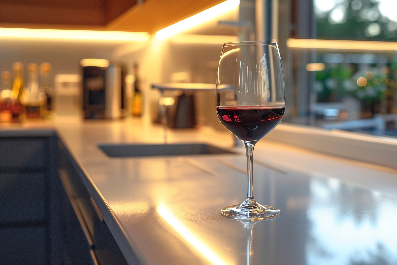 Image gratuite Verre de vin rouge en cuisine moderne 9